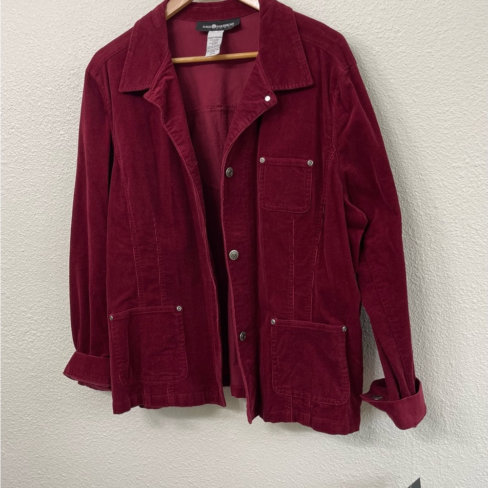 NWT Burgundy Corduroy Jacket Shacket by Sag Harbor
